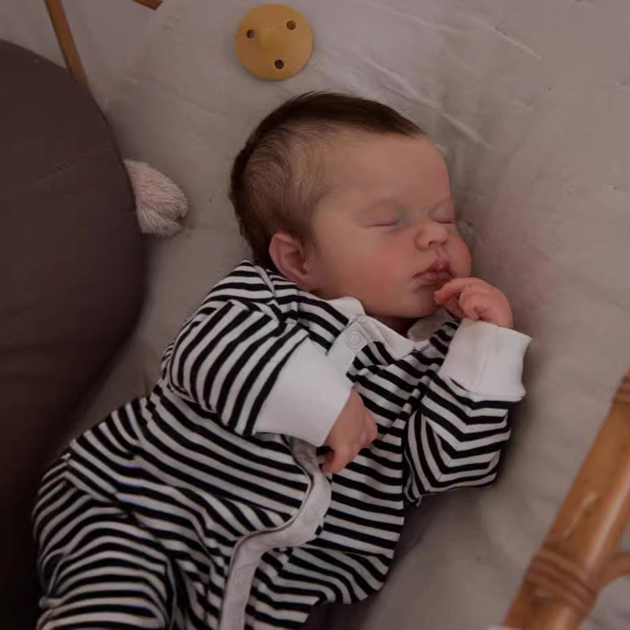 20 Inches Sleeping Reborn Dolls With Brown Hair -Loulou