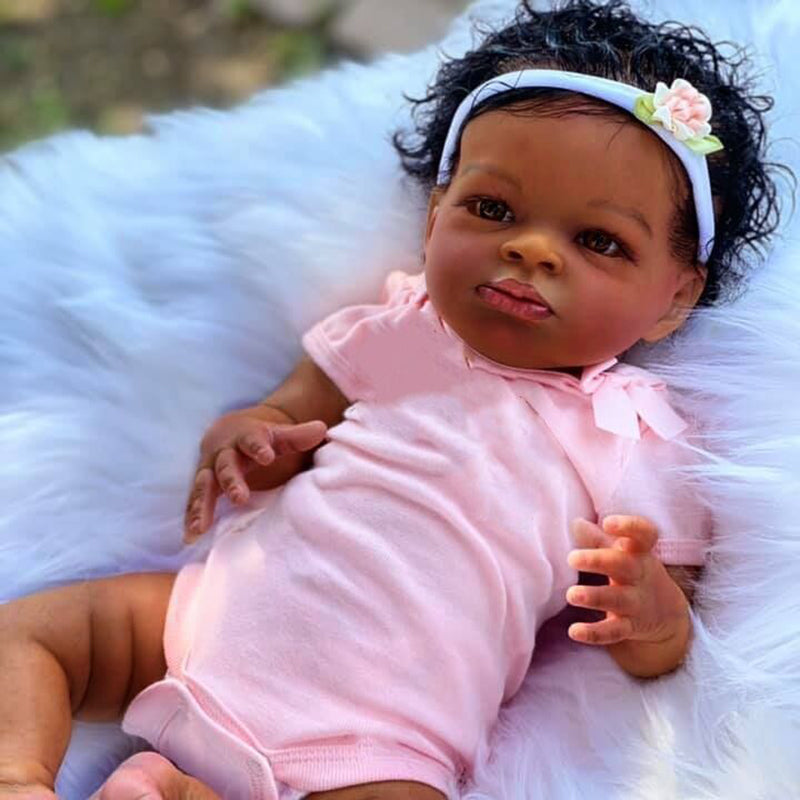 Cheryl 20 Inches Dark Skinned Reborn Dolls-Lanny