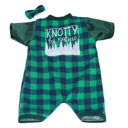 Christmas Plaid Jumpsuit Set for 16 Inches Reborn Dolls