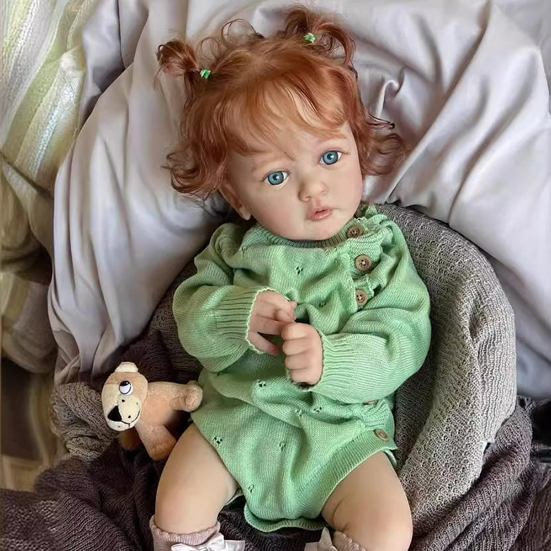 24 Inches/60Cm Realistic Anna Reborn Dolls With Red Hair-Ayana