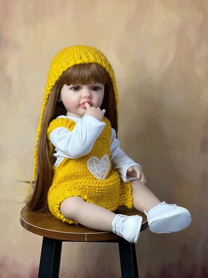 22 Inches Open Eyes Long Hair Reborn Doll Girls -Betty