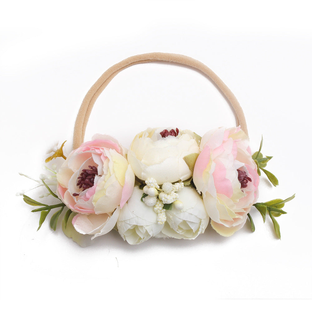 Pastoral Elastic Nylon Flower Baby Headband