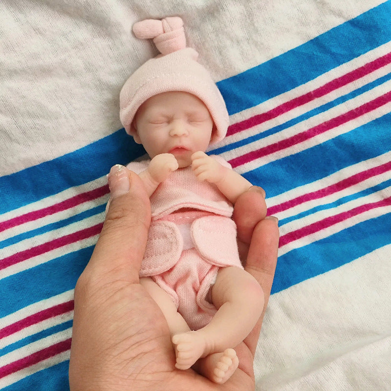 6 inches/15cm Closed Eyes Mini Full Silicone Reborn Doll Girl/Boy-Darren