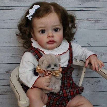 20 Inches/50Cm Reborn Dolls With Open Eyes And Brown Hair-Chloe