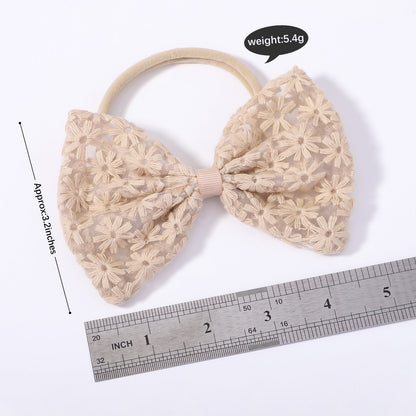 Bow Embroidered Baby Headband