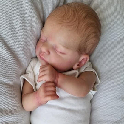 19 Inches Lifelike Reborn Dolls With Closed Eyes And Painted Hair-Sam