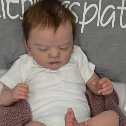 18 Inches Lifelike Closed Eyes Reborn Dolls with Short Hair-Sam