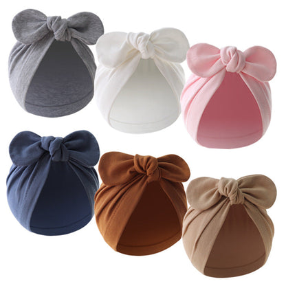 Solid Color Baby Bandana Knotted Pullover Hat