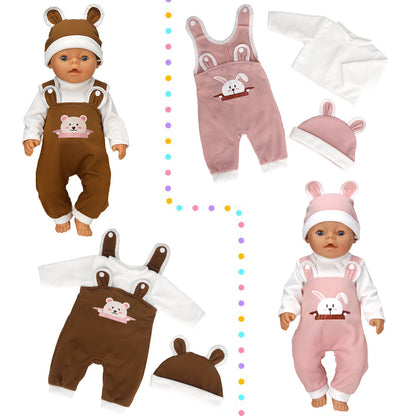 Cute Bear Clothes With Hat for 16-18 Inches Reborn Doll