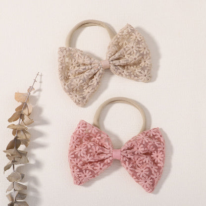 Bow Embroidered Baby Headband