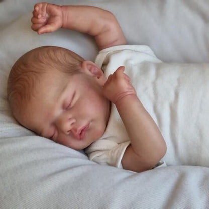 19 Inches Lifelike Reborn Dolls With Closed Eyes And Painted Hair-Sam