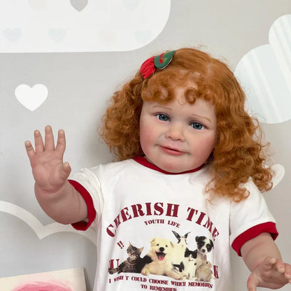 Elma 24 Inches 60cm Open Eyes Curly Hair Cuddly Reborn Doll-Zoe