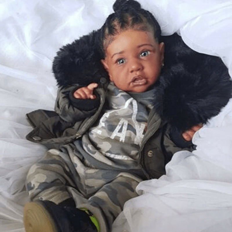 22'' Little Jodie African American Reborn Baby Doll Girl- Saskia Series