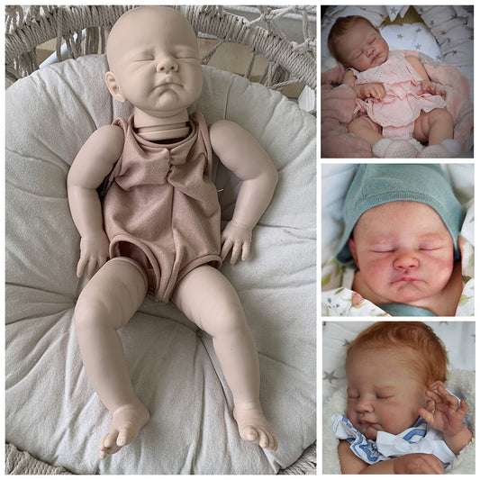 22 inches August Closed Eyes DIY Blank Unpainted Reborn Doll Kit