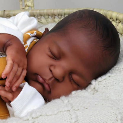 Duke 20 inch African American Reborn Dolls with Closed Eyes-Remi