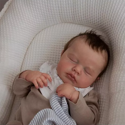 20 Inches Reborn Doll Boy With Closed Eyes And Brown Hair