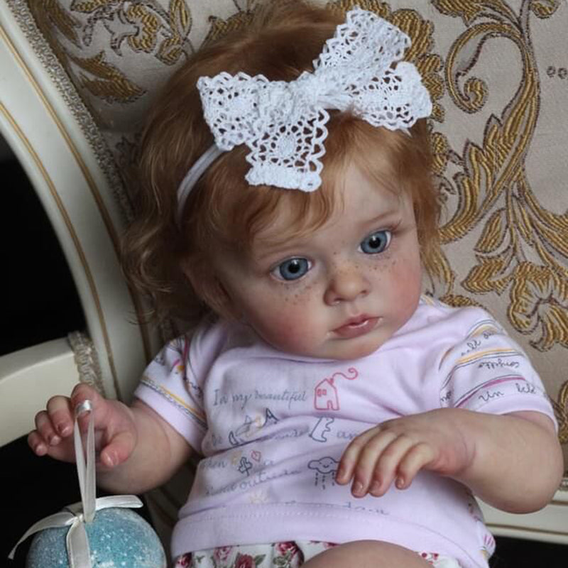 24 Inches Renee Curly Hair Open Eyes Reborn Baby Dolls Girls