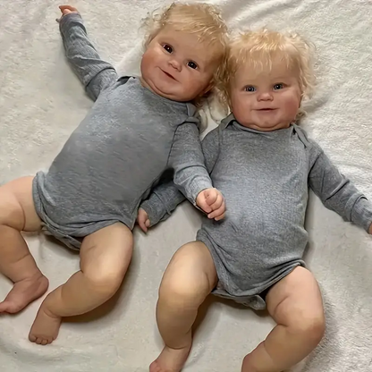 20 Inches Lifelike Sally and Silver Open Eyes Reborn Twins Dolls