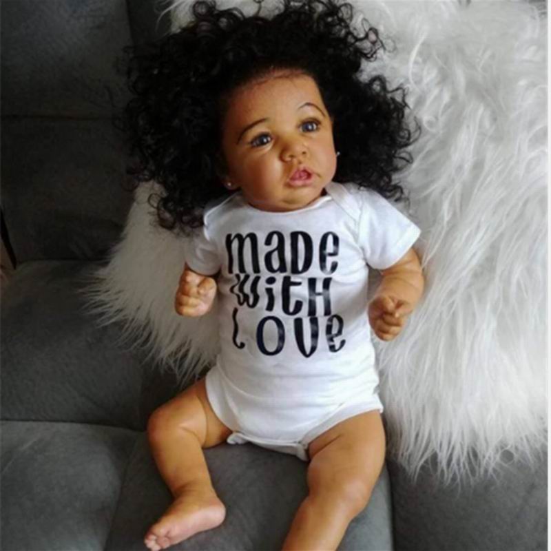 22'' Bess Reborn Baby Doll Girl African American Baby-Saskia Series