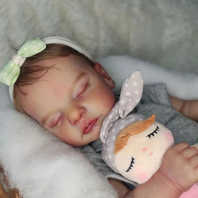 Mag 19 Inches Reborn Dolls with Closed Eyes and Hair-Sam