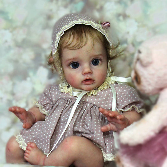 12 Inches Rebecca Short Blonde Hair Open Eyes Reborn Doll Girl-Flo Fairy Serie