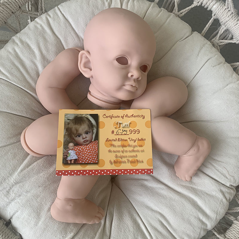 22 inches Tutti Open Eyes DIY Blank Unpainted Reborn Doll Kit