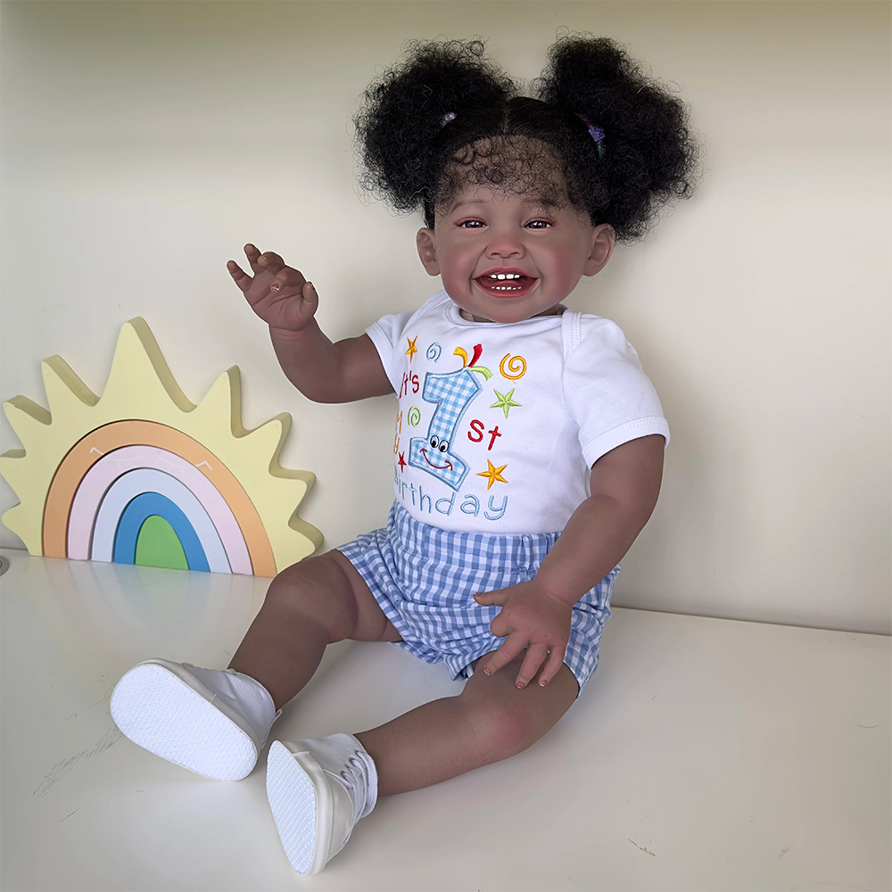 Ella 60cm African American Smile Reborn Doll-Mila