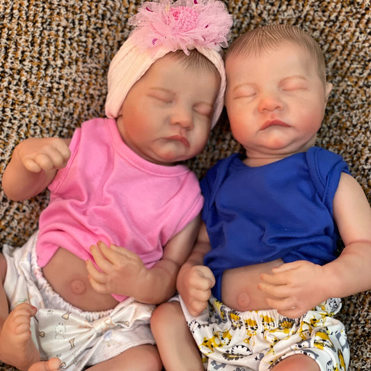 19 Inches Closed Eyes Twins Reborn Doll Girl/Boy-Levi