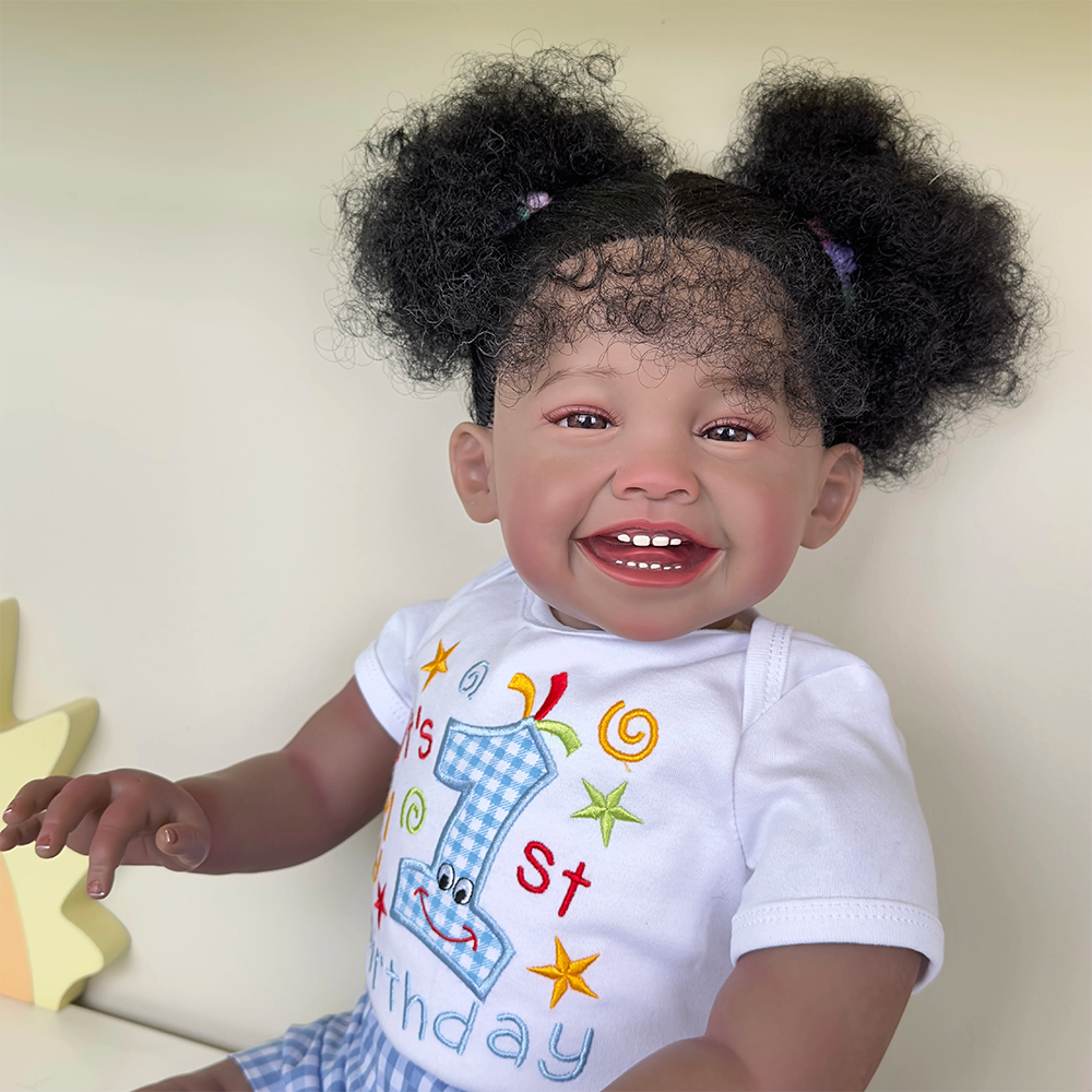 Ella 60cm African American Smile Reborn Doll-Mila