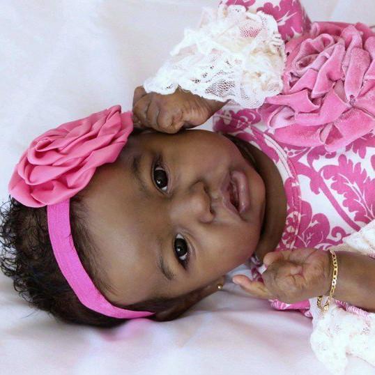 22'' Little Elliot Reborn Baby Doll Girl African American Baby-Saskia Series