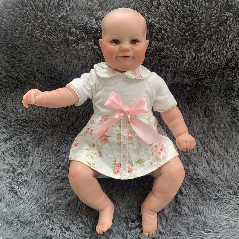 50CM Reborn Baby Doll Girl Maddie Chubby Face Hand-drawing Hair