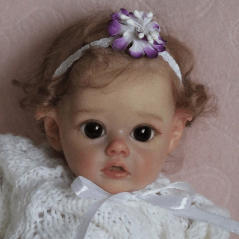 12 Inches Sweet Tracy Short Blonde Hair Open Eyes Reborn Doll Girl-Flo Fairy Serie