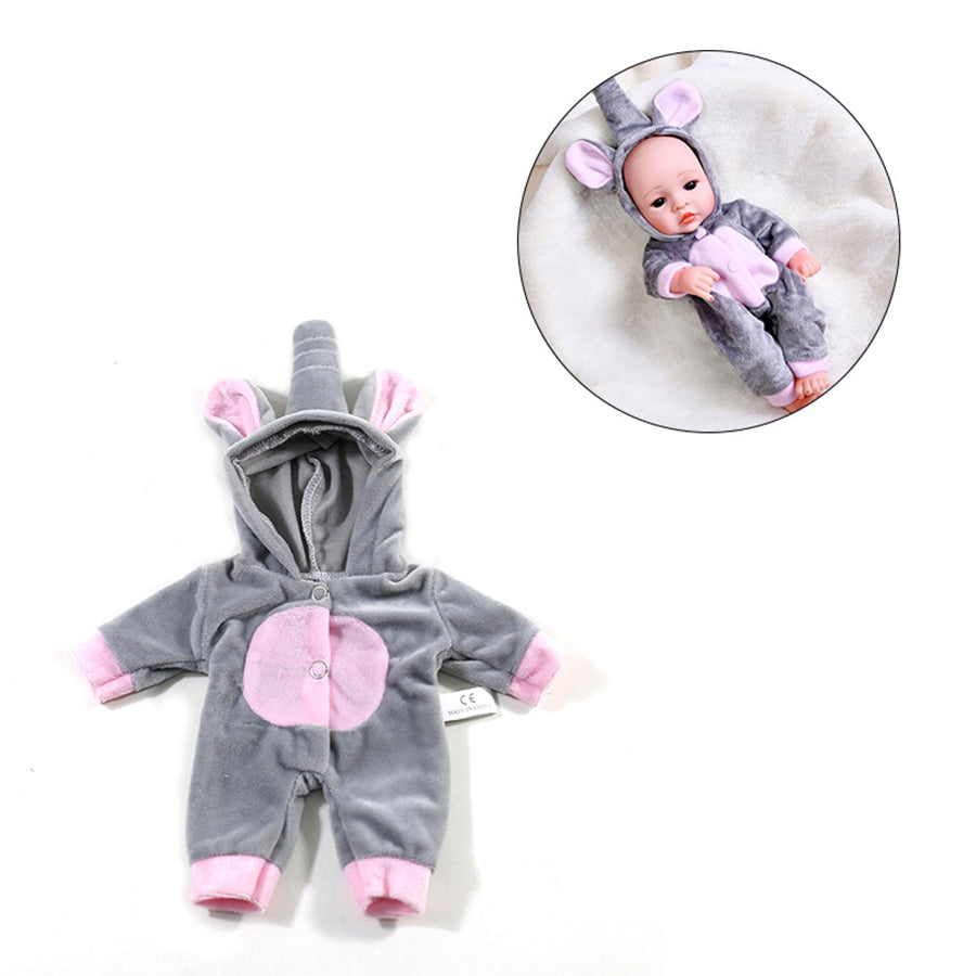 Cute Grey Elephant Bodysuit for 12 Inches/30cm Reborn Dolls