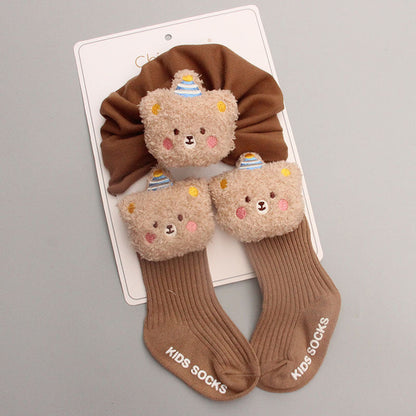 Little Bear Baby Hat and Socks 2 Piece Set