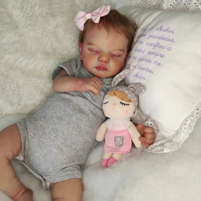 Mag 19 Inches Reborn Dolls with Closed Eyes and Hair-Sam