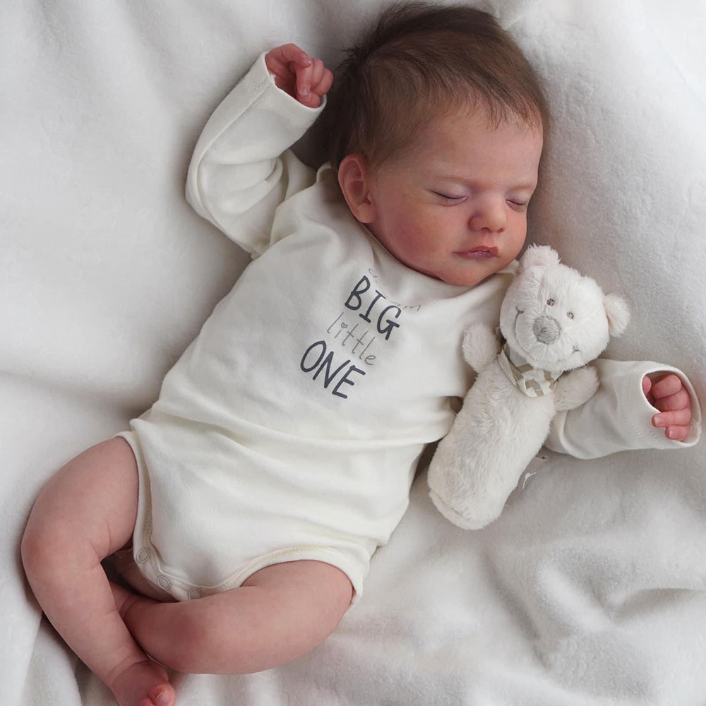 18Inches lifelike reborn dolls with closed eyes and hair-Sam