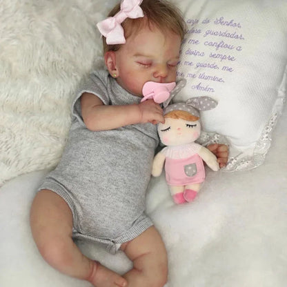 Mag 19 Inches Reborn Dolls with Closed Eyes and Hair-Sam