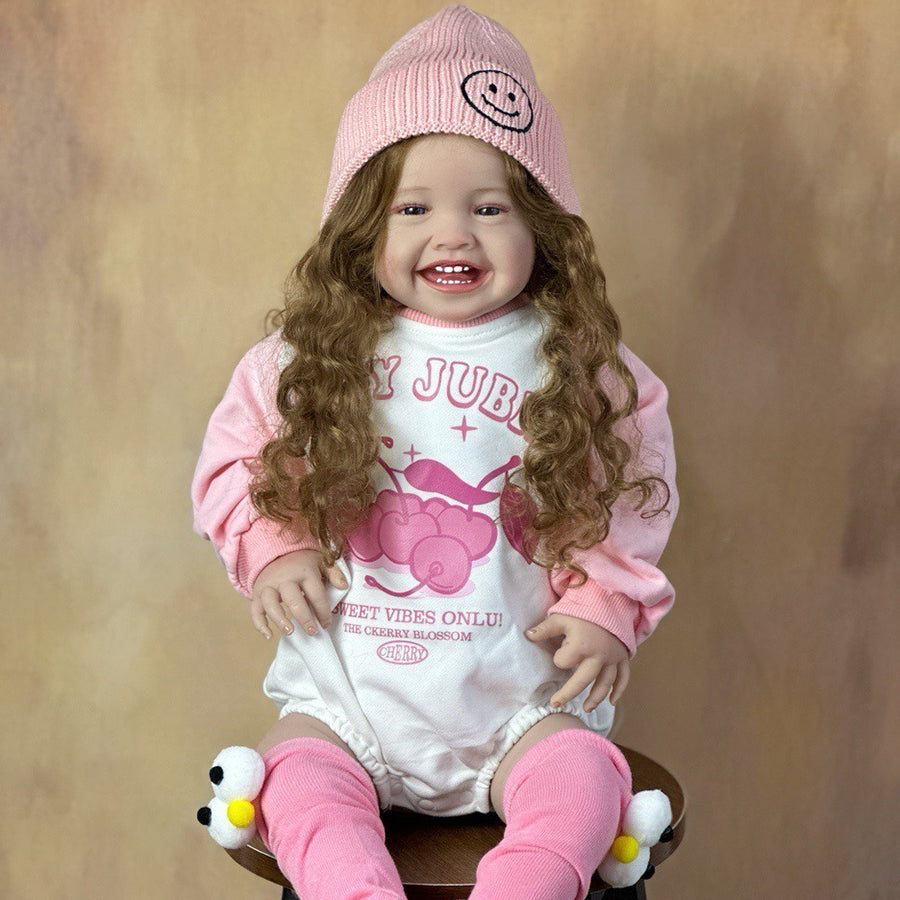 24 Inches Open Eyes Long Hair Smile Reborn Doll Girls-Mila