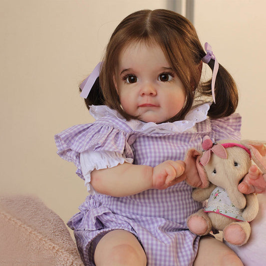 23 Inches Lifelike Sweet Yetta Brown Hair Reborn Doll Girl- Maggie Series