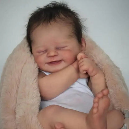 19 inches rooted hair Closed Eyes Smiling face Reborn Dolls-Alisha