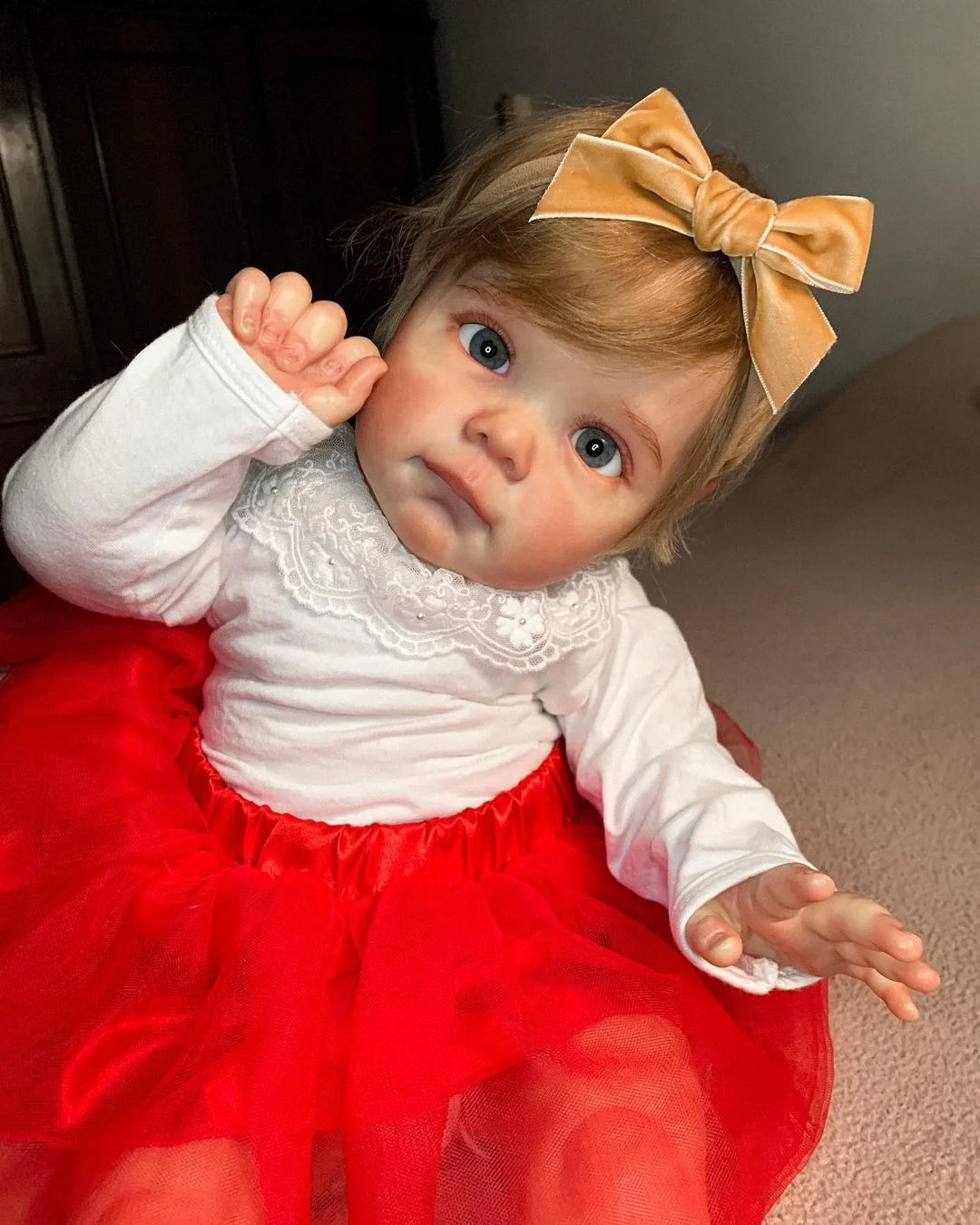 22 Inches Open Eyes Blonde Hair Christmas Reborn Doll Girl-Maggie