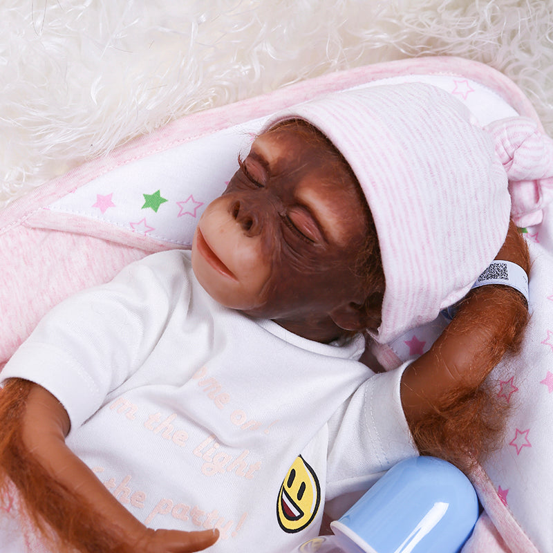 19 Inch 48CM Newborn Baby Monkey Doll Orangutans Lifelike Realistic Reborn Doll