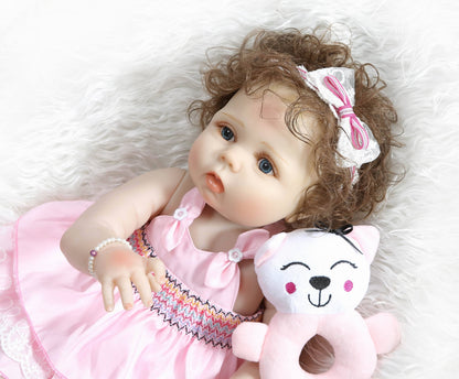 56cm Full Silicone Open Eyes Reborn Dolls Girls