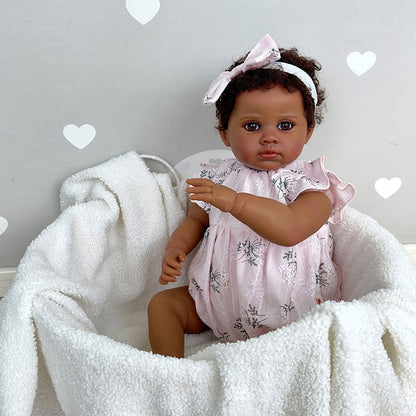 60cm cherry African American Open Eyes reborn doll - Cuddly