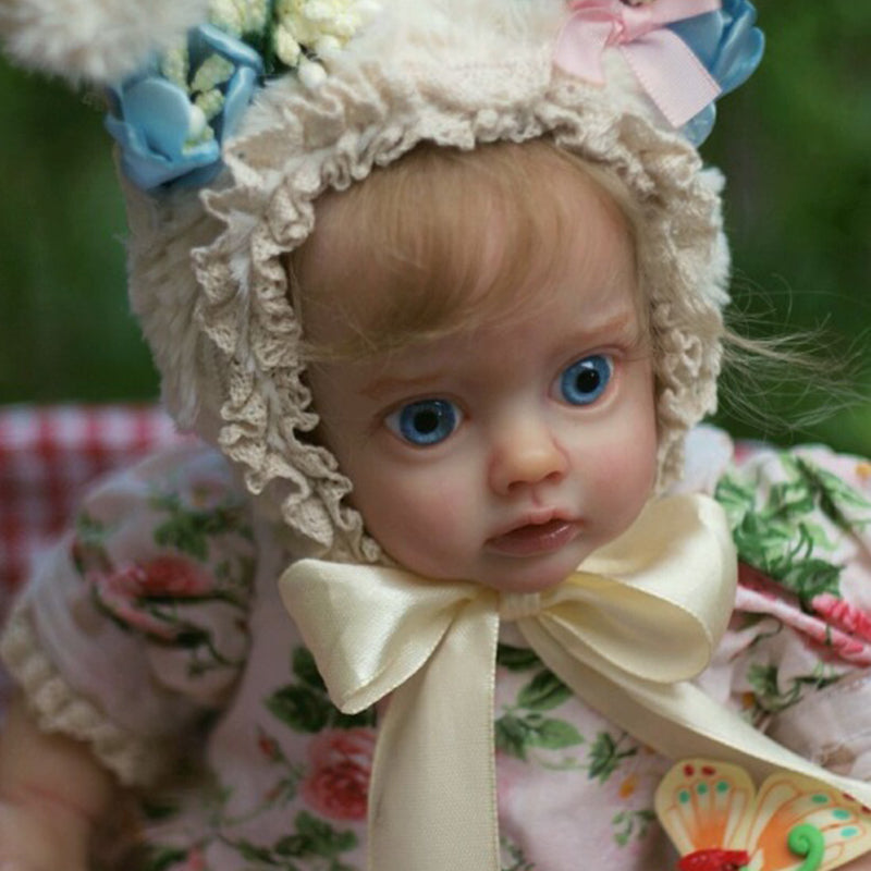 12 Inches Sweet Sabrina Short Blonde Hair Open Eyes Reborn Doll Girl-Flo Fairy Serie