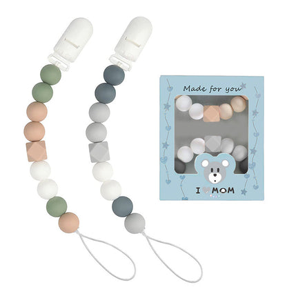 2-Piece Silicone Drop Prevention Pacifier Chain