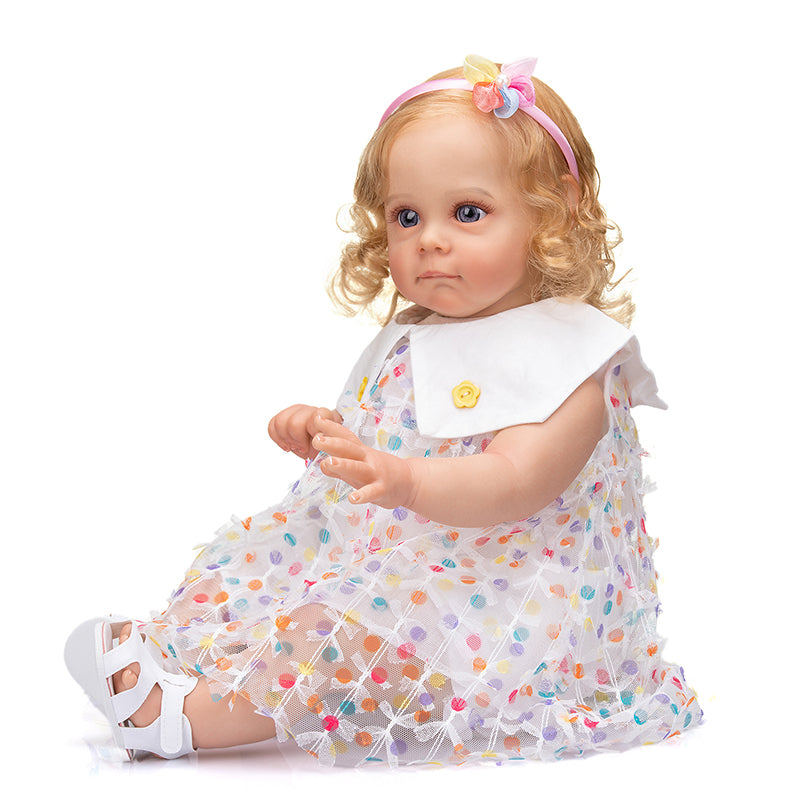 22 Inches Lifelike Laurel Blond Hair Reborn Doll Girl - Maggie Series