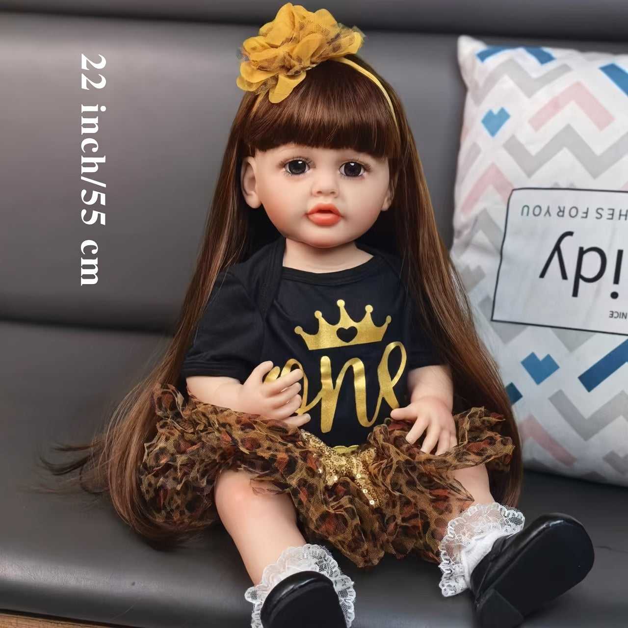 22 Inches Open Eyes Long Hair Reborn Doll Girls -Betty