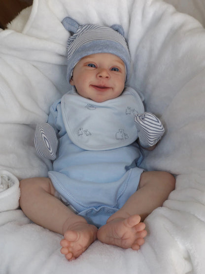 19 Inches Open Eyes Smile Reborn Doll-Sebastian