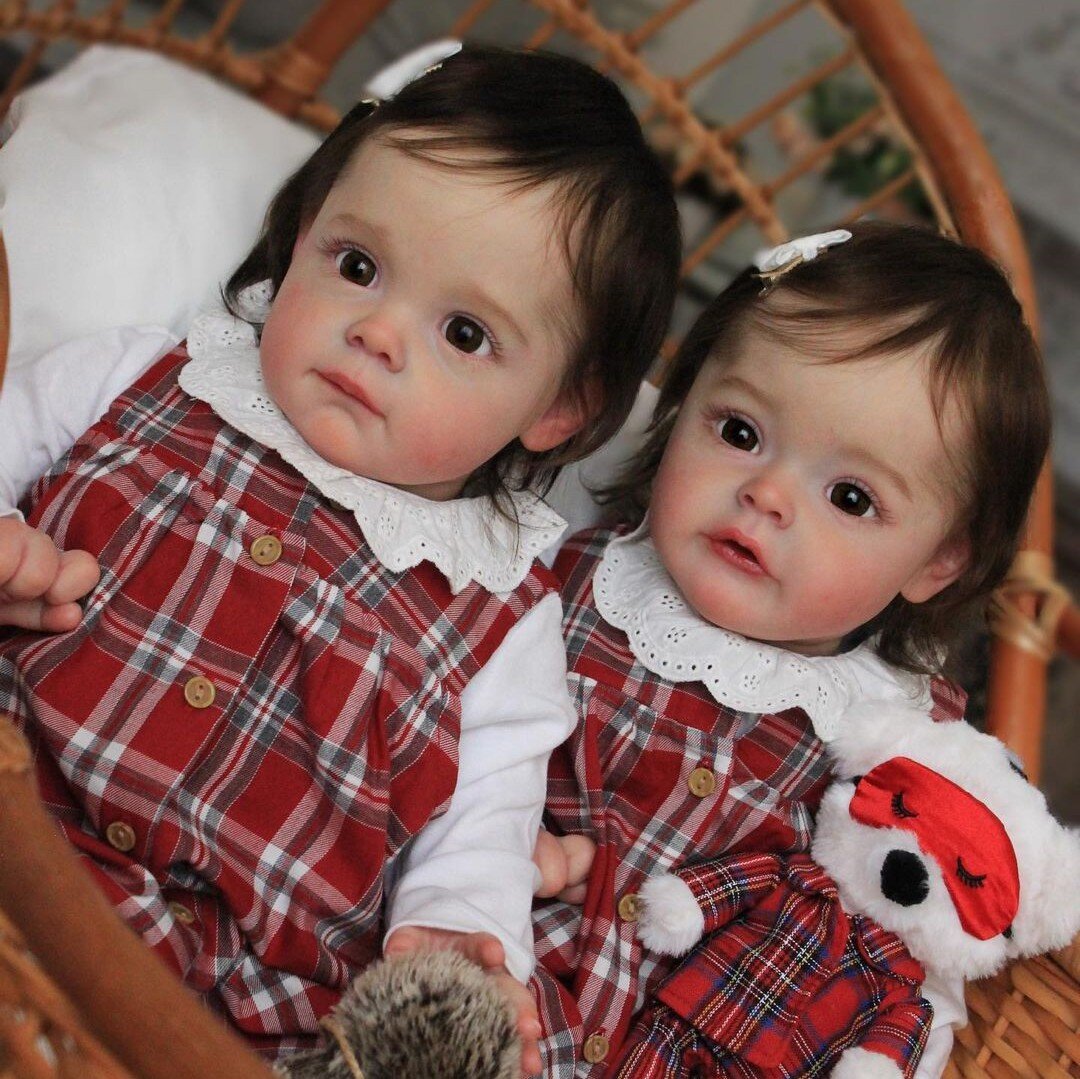 23 Inches Sweet Open Eyes Trina and Lilah Reborn Doll Girl Twin Sister -Maggie and Suesue Series